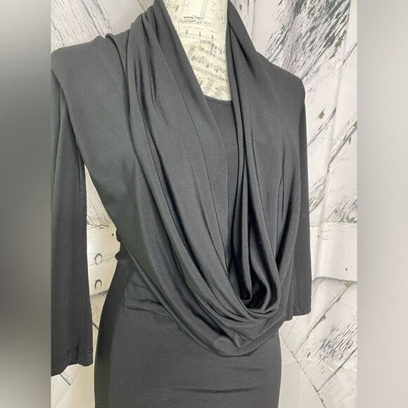 C Graffiti USA Drapes Neck Tunic Black S - Picture 3 of 4